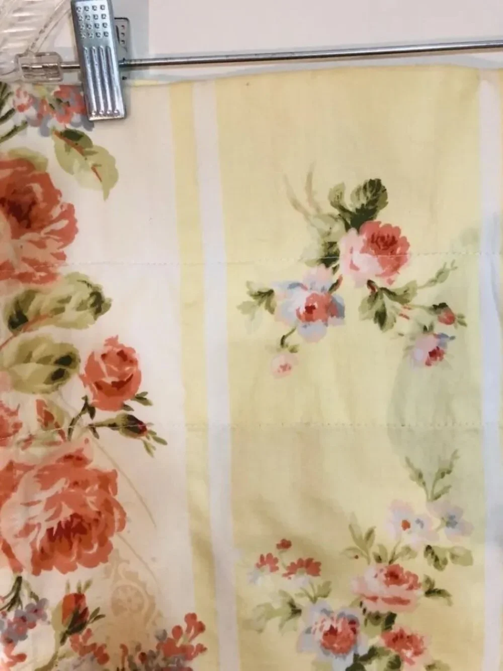 Croscill Home Floral Curtain Panels Yellow Pink Blue Rose Design 86